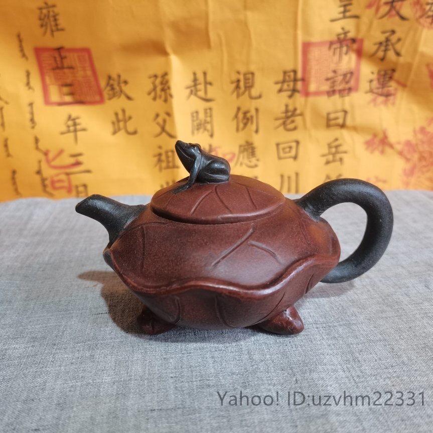 信頼への信頼 宜興紫砂壺 旧蔵 極細工 朱泥 茶具 煎茶道具 茶壺 名家手作壺 施釉陶