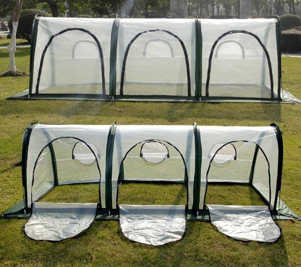 新品★移動式トンネル ビニールハウス 菜園ハウス 溫室 グリーンハウス ガーデンハウス 間口1ｍ×奧行3ｍ×高さ1ｍガラス繊維パイプ 保溫
