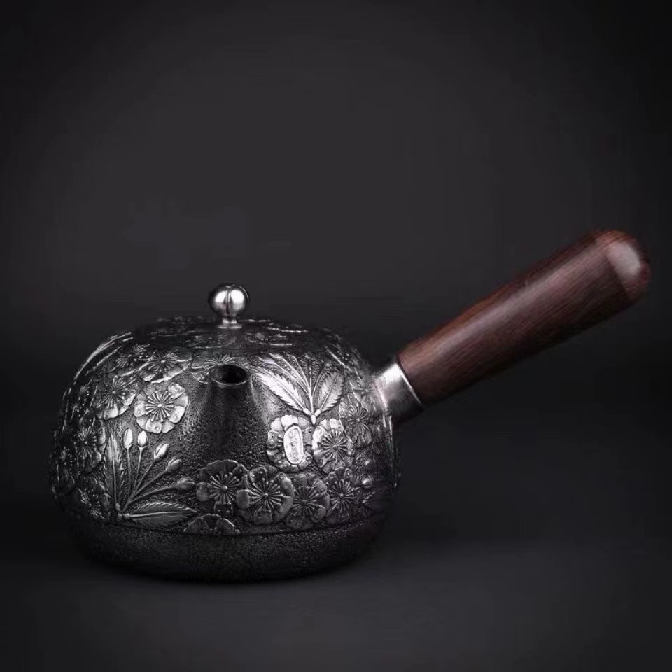 高品質☆砂鉄 南部鉄器 大容量鉄壺 コーティングなし 手作り鉄