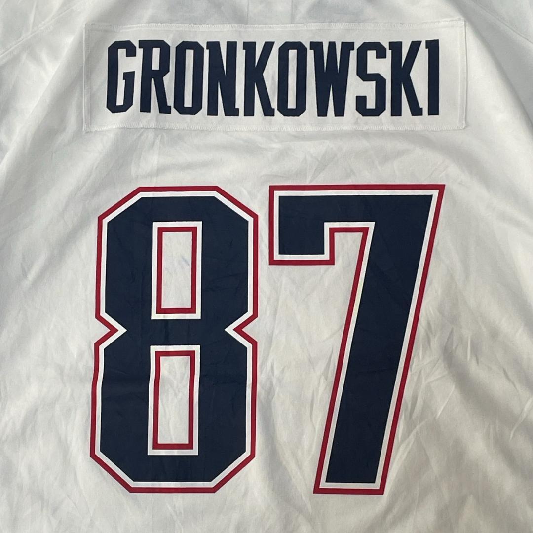 NIKE ナイキ NFLペイトリオッツ ラバーロゴ 両面ビッグロゴ スウィッシュロゴ 3XL相当 アメフトゲームシャツ ユニフォーム アメフトシャツ_画像7