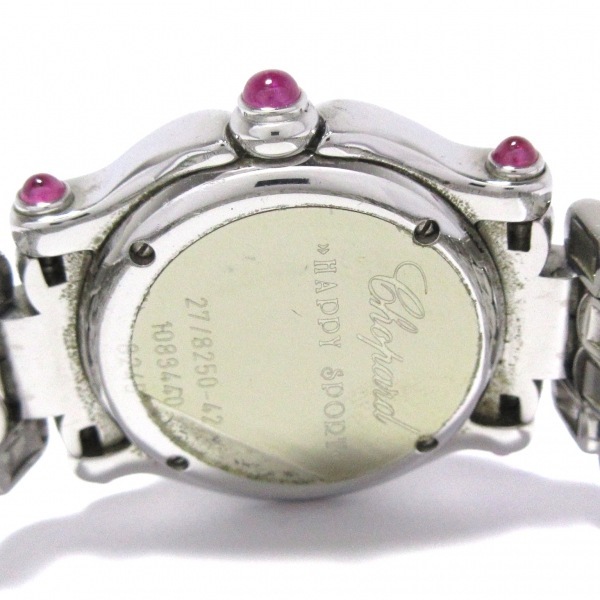 ショパール 腕時計 ハッピースポーツ 27/8250-42 レディース ムービングダイヤ/スター(星)/ムーン(月)/カボションルビー ピンクシェル