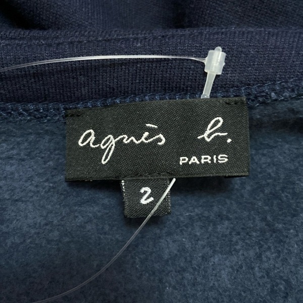 アニエスベー agnes b カーディガン サイズ2 M - ダークネイビー レディース 長袖/カシミヤ混 トップス