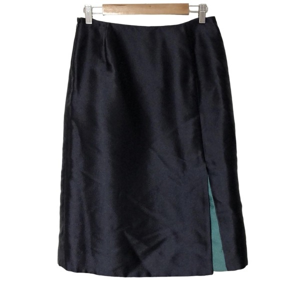 49アベニュージュンコシマダ 49av.Junko Shimada スカート サイズ40 M - ダークネイビー レディース ひざ丈 美品 ボトムス