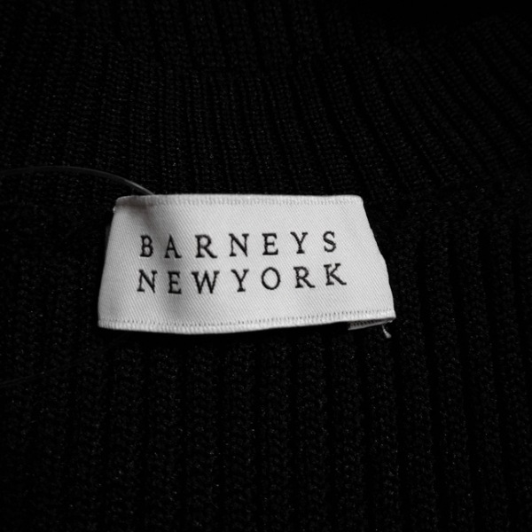 バーニーズ BARNEYSNEWYORK サイズF - 黒×白 レディース クルーネック/ノースリーブ/マキシ丈 ワンピース