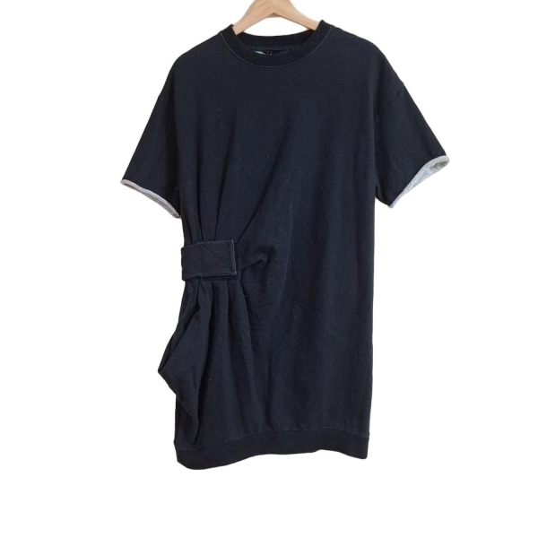 マークバイマークジェイコブス MARC BY MARC JACOBS サイズXS - 黒 レディース クルーネック/半袖/ひざ丈 ワンピース