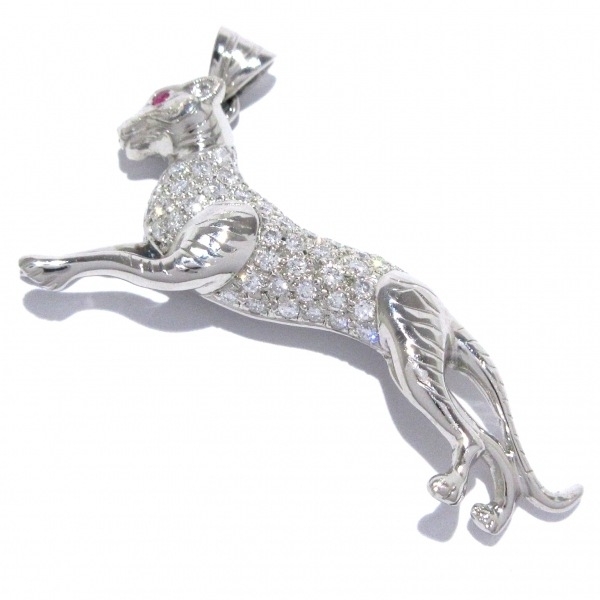 ノーブランド Unbranded ブローチ Pt900×ダイヤモンド×レッド 総重量:10.2g/0.72刻印 アクセサリー（他）