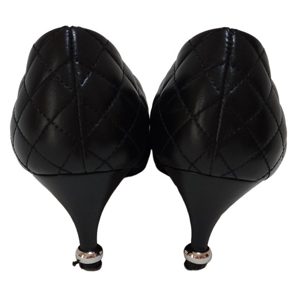 シャネル CHANEL パンプス 36 1/2C G30354 - ラムスキン 黒 レディース マトラッセ 靴