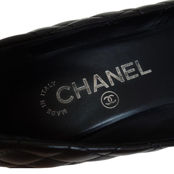 シャネル CHANEL パンプス 36 1/2C G30354 - ラムスキン 黒 レディース マトラッセ 靴