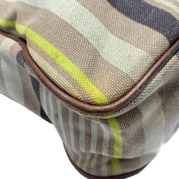ポールスミス PaulSmith ショルダーバッグ - レザー ブラウン×ベージュ×マルチ ストライプ バッグ