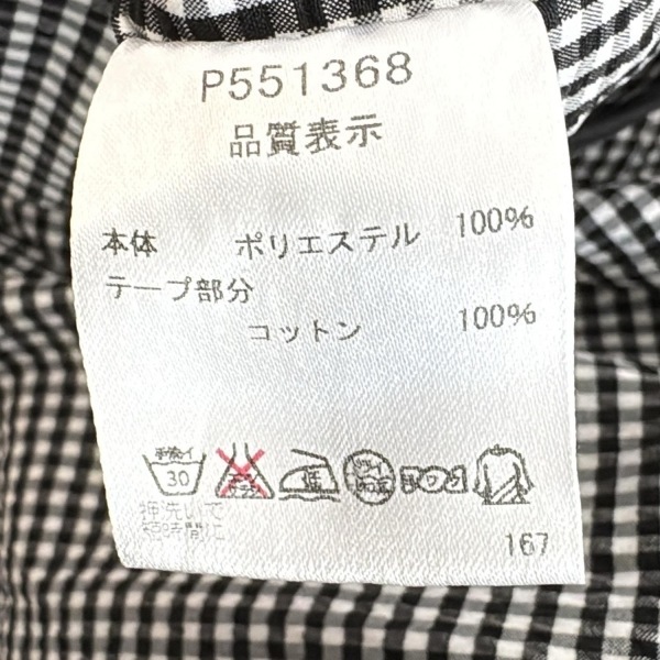 ピッコーネ PICONE サイズ38 S - 黒×白 レディース 半袖/ひざ丈/チェック柄/ビーズ 美品 ワンピース