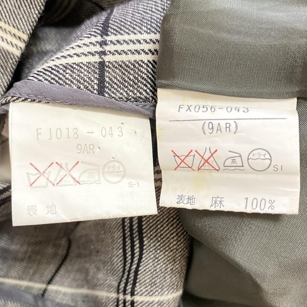 バーバリーズ Burberry's スカートスーツ - グレー×黒×白 レディース チェック柄/肩パッド/ダブル レディーススーツ