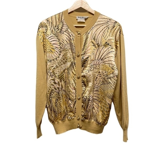  Salvatore Ferragamo FERRAGAMO/SalvatoreFerragamo кардиган размер M - светло-коричневый × orange × Pink Lady -s tops 