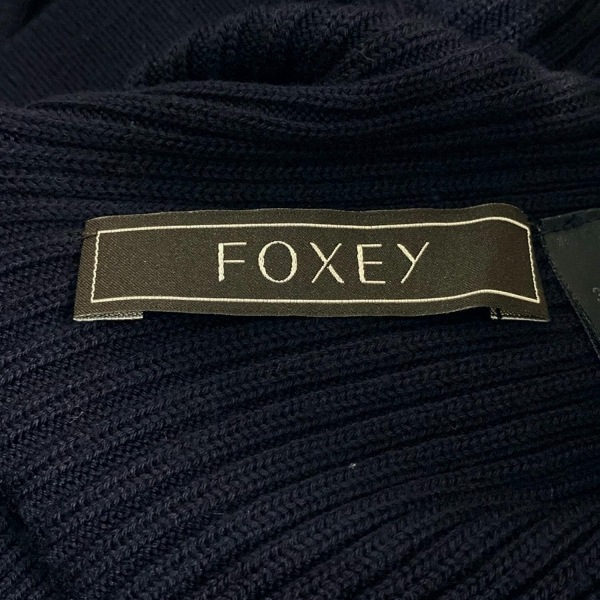 フォクシー FOXEY 長袖セーター/ニット サイズ38 M 39202 - ダークネイビー レディース ハイネック トップス_画像3