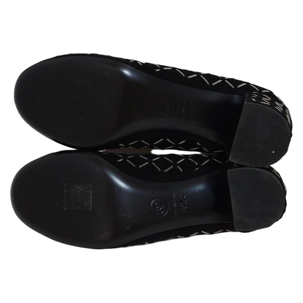 シャネル CHANEL パンプス 36 1/2 G31002 - 黒×シルバー レディース チェーン/ココマーク/シルバー金具 靴