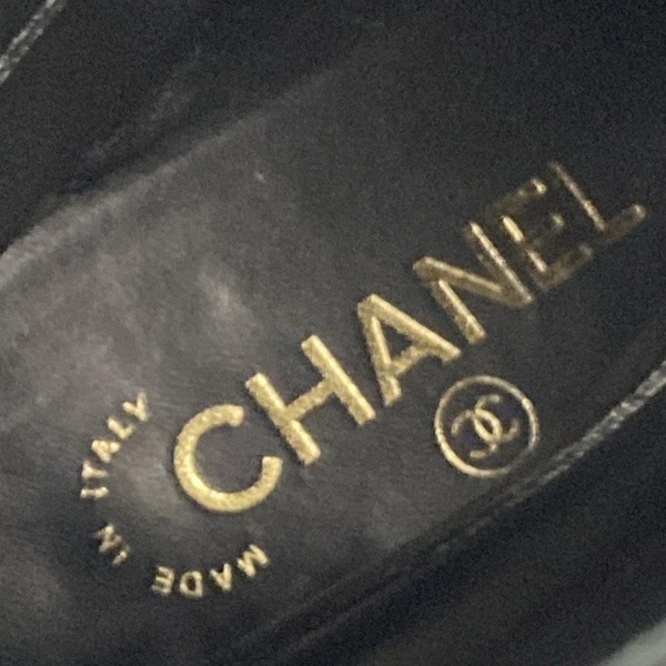 シャネル CHANEL ショートブーツ 38 C マトラッセ レザー 黒 レディース ゴールド金具/ココマーク 靴