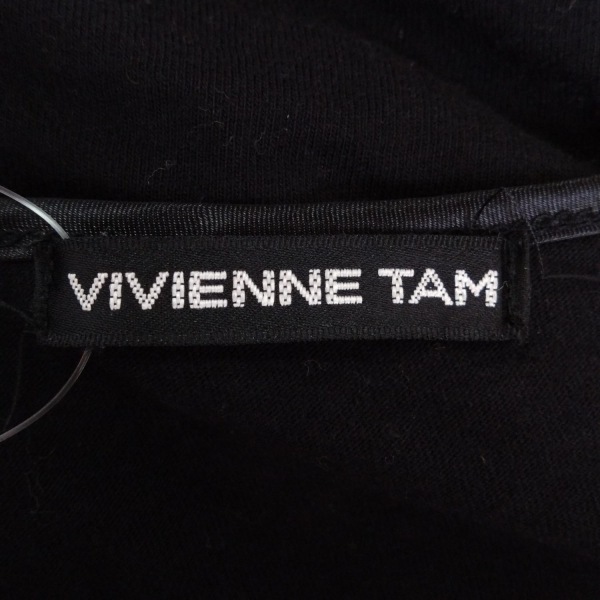 ヴィヴィアンタム VIVIENNE TAM 七分袖Tシャツ サイズ1 S - 黒 レディース その他 襟/刺繍/龍 トップス