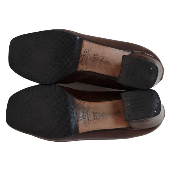 グッチ GUCCI パンプス 6 1/2 B - レザー 黒 レディース ホースビット/アウトソール張?zhí)鏈g 靴