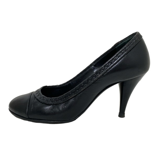 シャネル CHANEL パンプス 36 1/2C - レザー 黒 レディース 型押し加工/アウトソール張?zhí)鏈g 靴