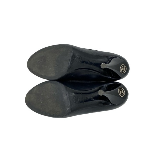 シャネル CHANEL パンプス 36 1/2C - レザー 黒 レディース 型押し加工/アウトソール張?zhí)鏈g 靴