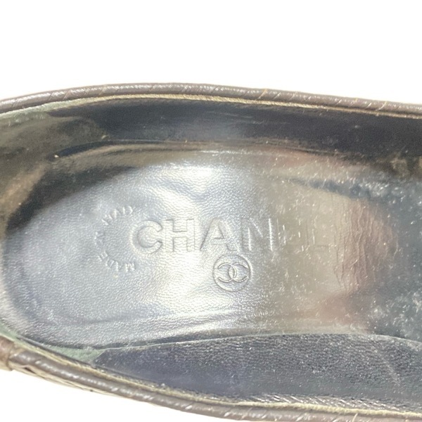 シャネル CHANEL パンプス 36 1/2C - レザー 黒 レディース 型押し加工/アウトソール張?zhí)鏈g 靴