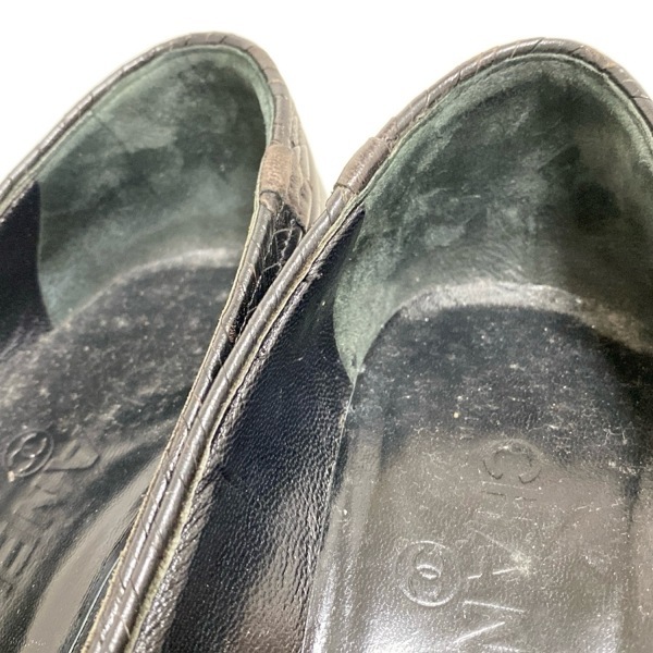 シャネル CHANEL パンプス 36 1/2C - レザー 黒 レディース 型押し加工/アウトソール張?zhí)鏈g 靴