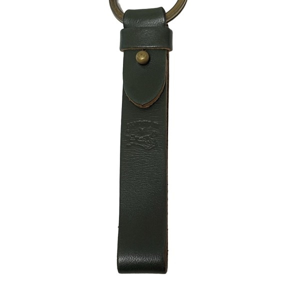 イルビゾンテ IL BISONTE キーホルダー(チャーム) - レザー ダークグリーン×ゴールド キーホルダー