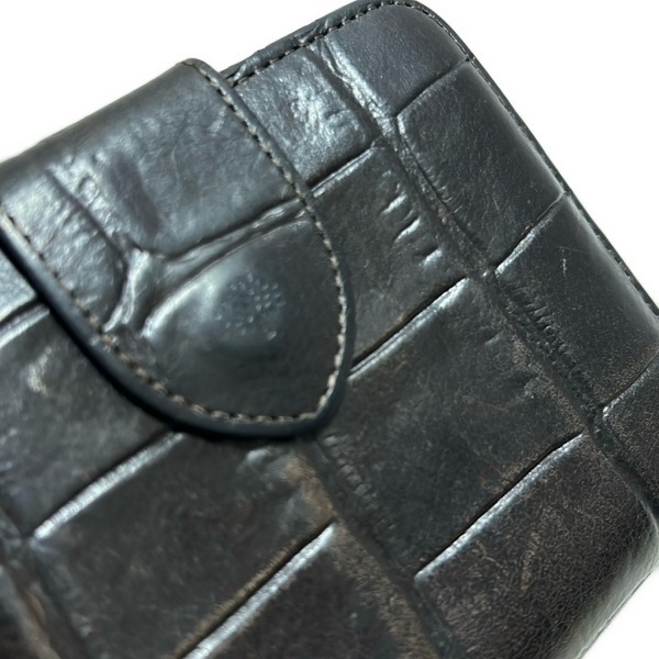 マルベリー MULBERRY 2つ折り財(cái)布/ミニ/コンパクト - レザー ダークブラウン 型押し加工 財(cái)布