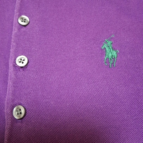 ラルフローレン RalphLauren 半袖ポロシャツ サイズL - パープル×グリーン レディース トップス_画像6