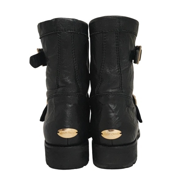  Jimmy Choo JIMMY CHOO короткие сапоги 37 1 /2 - кожа чёрный женский обувь 