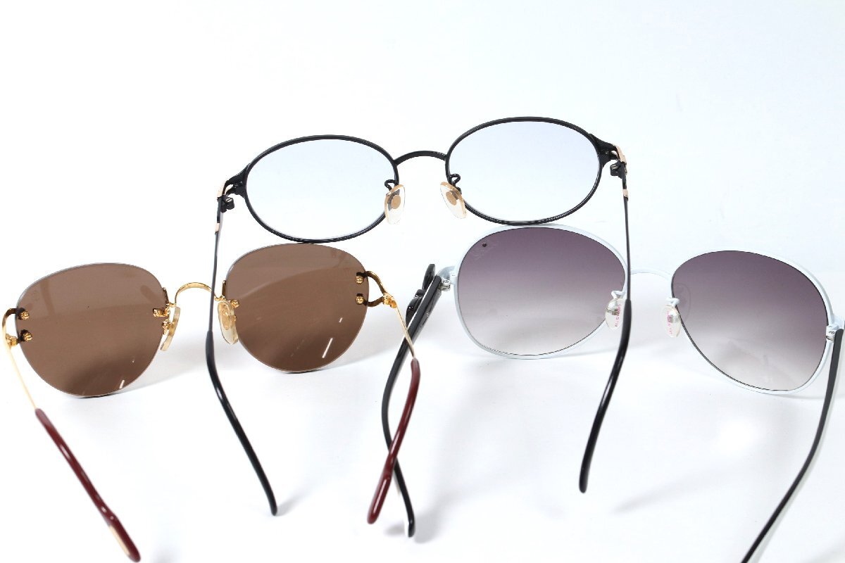 【3點】カルティエ/ジルスチュアート/イヴサンローラン サングラス 度入り メガネ 眼鏡 アイウェア ケース付き まとめ売り 6982-AM