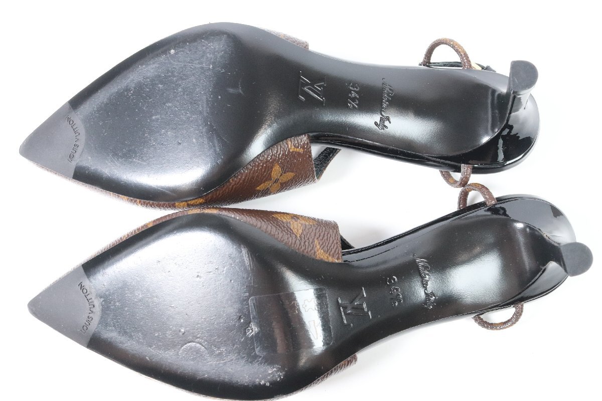 LOUIS VUITTON ルイヴィトン モノグラム柄 パンプス サンダル サイズ34 1/2 レディース シューズ 6999-AM