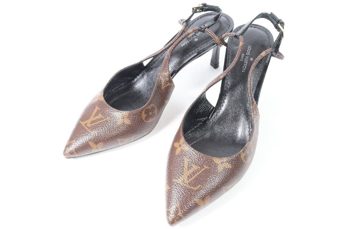 LOUIS VUITTON ルイヴィトン モノグラム柄 パンプス サンダル サイズ34 1/2 レディース シューズ 6999-AM