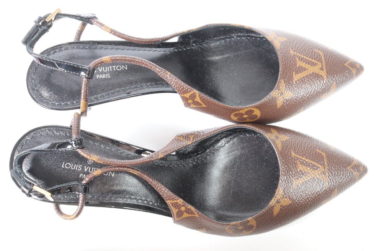 LOUIS VUITTON ルイヴィトン モノグラム柄 パンプス サンダル サイズ34 1/2 レディース シューズ 6999-AM