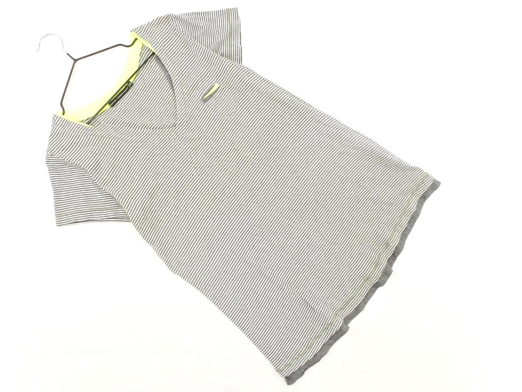 MARITHE FRANCOIS GIRBAUD マリテフランソワジルボー ボーダー Vネック カットソー sizeM/グレー ■◆ ☆ fea2 レディース