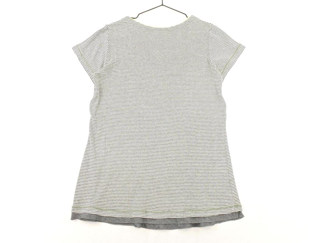 MARITHE FRANCOIS GIRBAUD マリテフランソワジルボー ボーダー Vネック カットソー sizeM/グレー ■◆ ☆ fea2 レディース