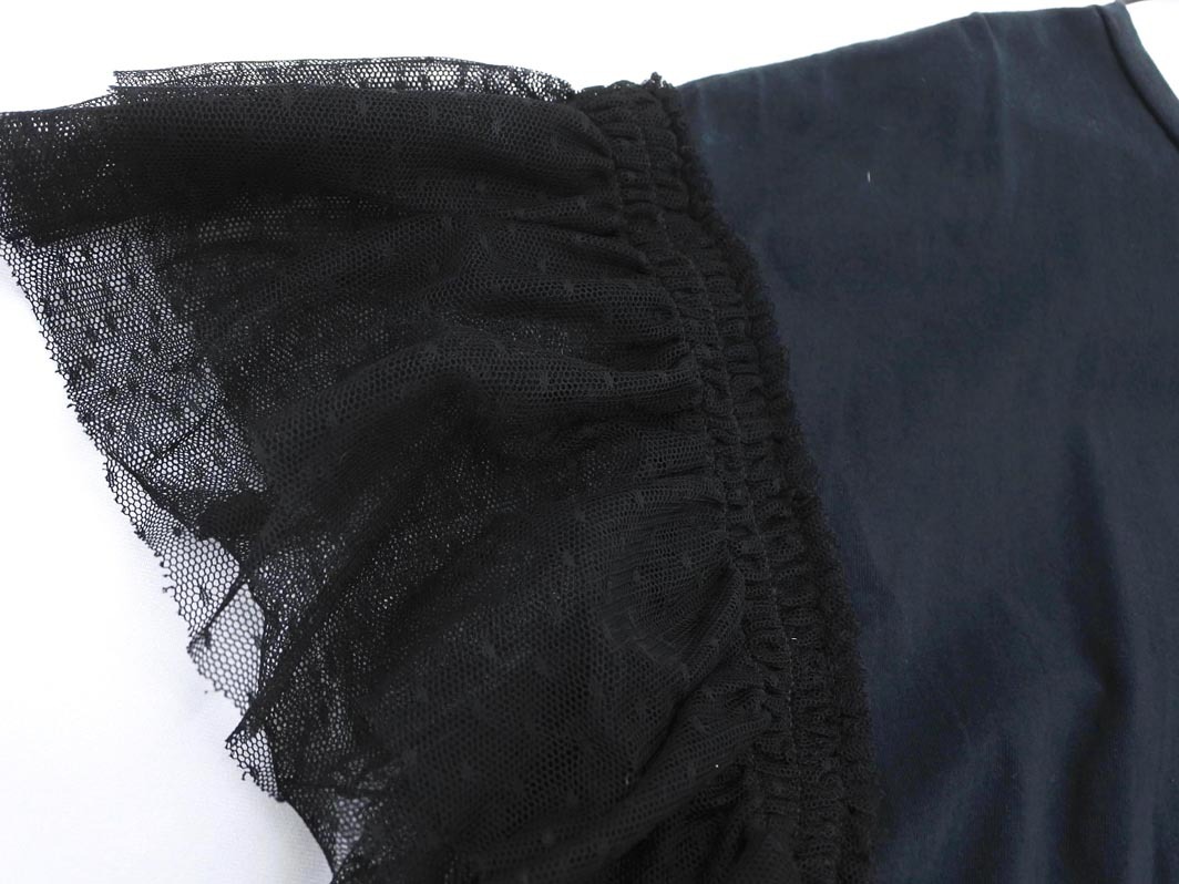 JOURNAL STANDARD ジャーナルスタンダード 切替 チュール カットソー sizeF/黒 ■◆ ☆ fea2 レディース