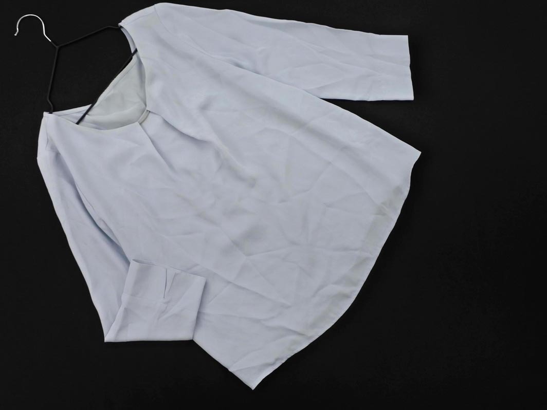ネコポスOK NATURAL BEAUTY BASIC ナチュラルビューティーベーシック ブラウス シャツ sizeS/サックス ■◇ ☆ fea2 レディース