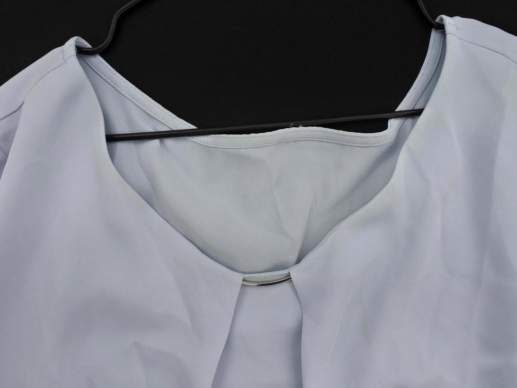 ネコポスOK NATURAL BEAUTY BASIC ナチュラルビューティーベーシック ブラウス シャツ sizeS/サックス ■◇ ☆ fea2 レディース
