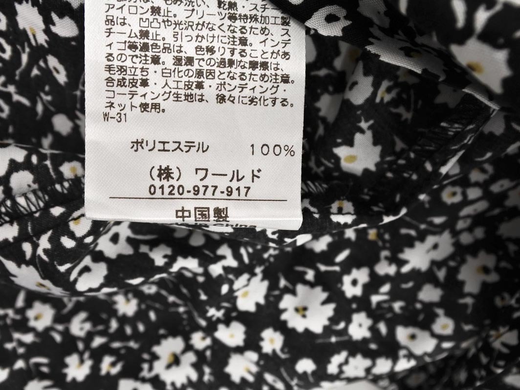 ネコポスOK AG by aquagirl エージーバイアクアガール 花柄 フリルスリーブ ブラウス sizeM/黒 ■◆ ☆ fea1 レディース_画像5