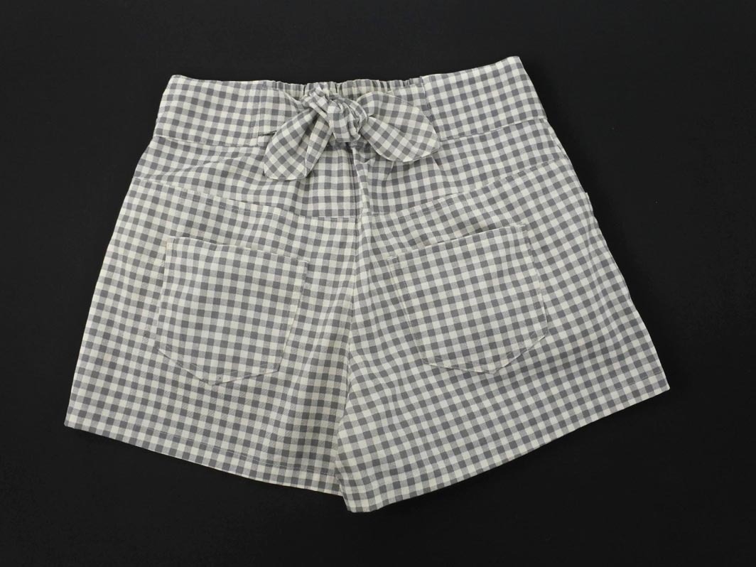 新品 LOWRYS FARM ローリーズファーム ギンガムチェック バックリボン ショート パンツ sizeL/白ｘグレー ■◆ ☆ fea2 レディース