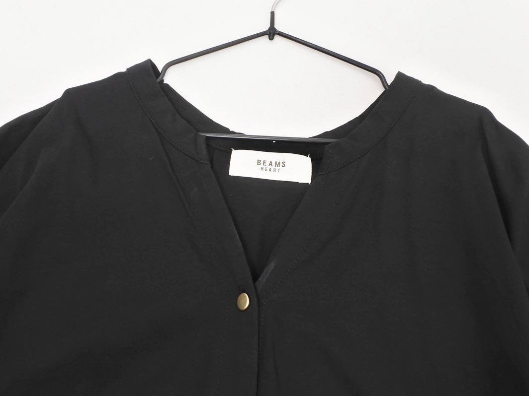 ネコポスOK BEAMS HEART ビームスハート ブラウス シャツ 黒 ■◆ ☆ fea1 レディース