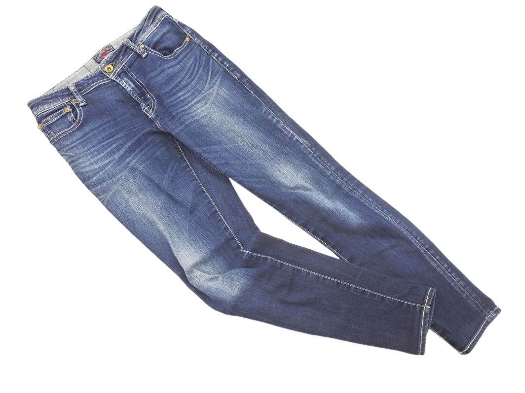 RODEO CROWNS ロデオクラウンズ USED加工 スキニー デニムパンツ size25/紺 ■■ ☆ fea1 レディース