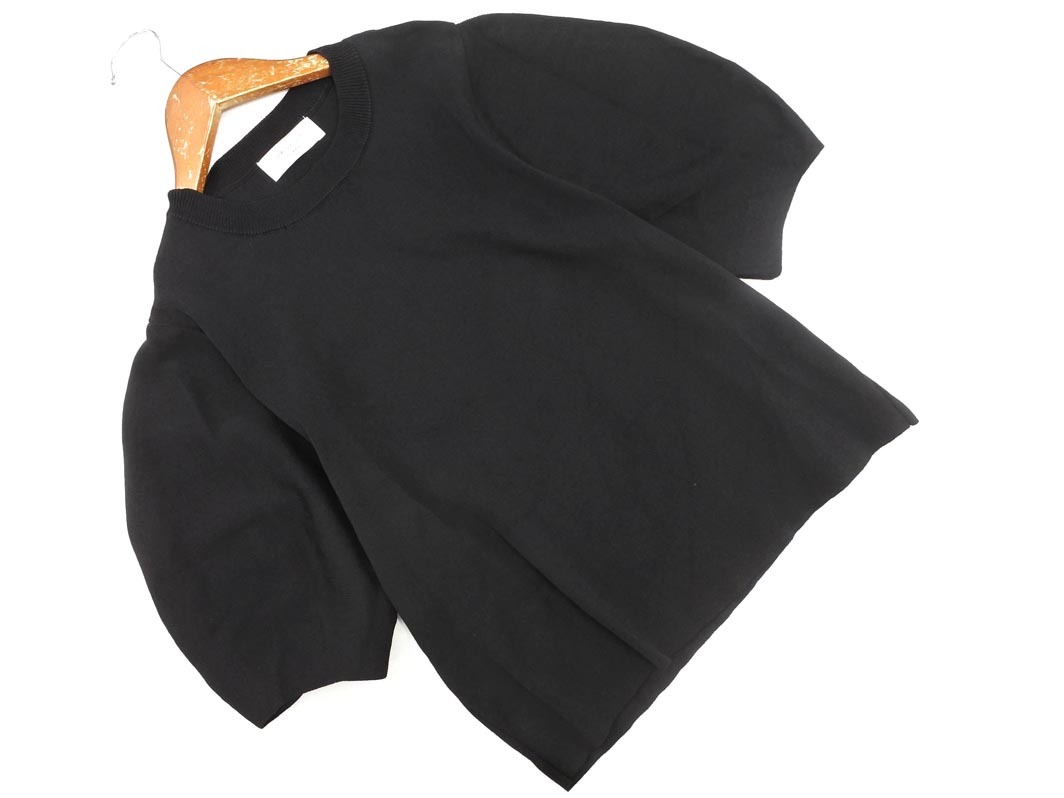 OPAQUE オペーク ボリュームスリーブ サマー ニット セーター sizeM/黒 ■◆ ☆ fea2 レディース