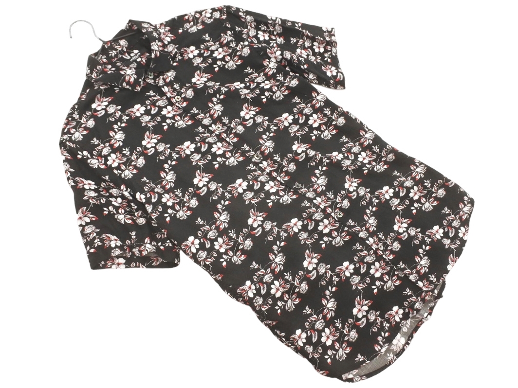 MORGAN モルガン HOMME オム 花柄 シャツ 黒 ■◆ ☆ fea1 メンズ