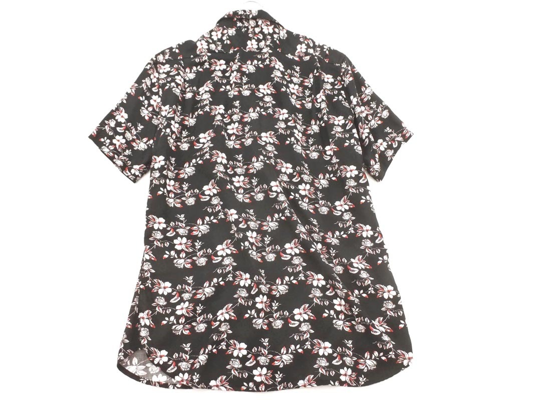 MORGAN モルガン HOMME オム 花柄 シャツ 黒 ■◆ ☆ fea1 メンズ