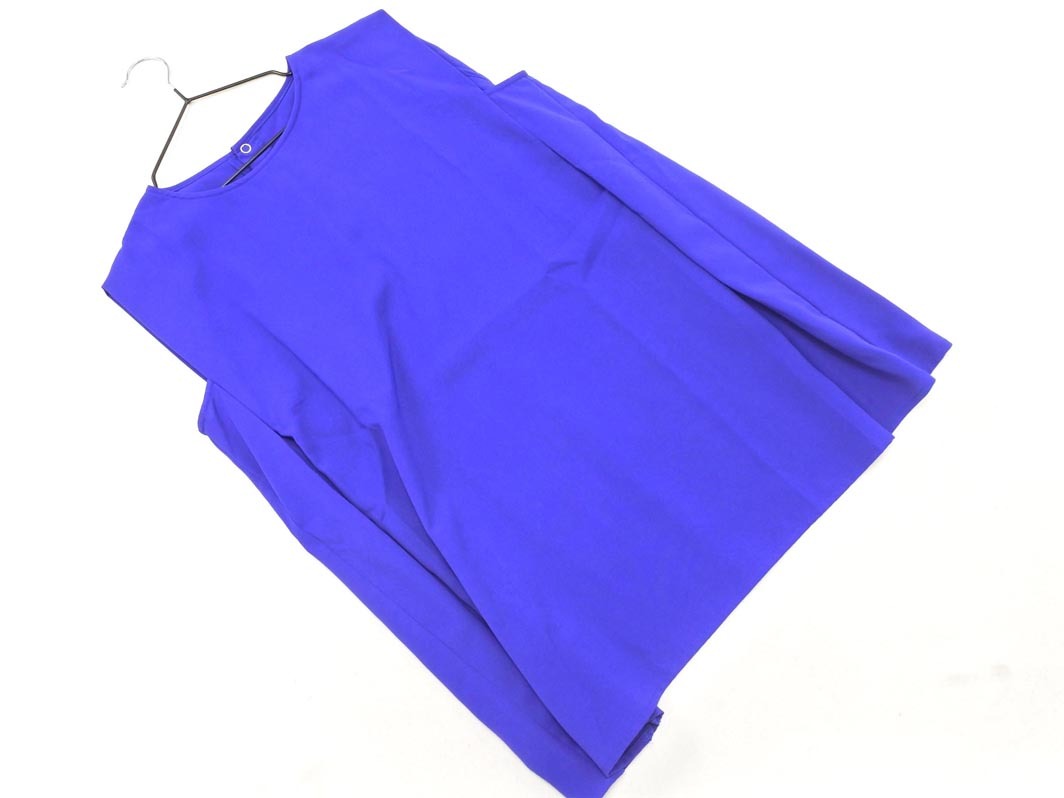 NATURAL BEAUTY BASIC ナチュラルビューティーベーシック ノースリーブ ブラウス シャツ sizeS/青 ■◆ ☆ fea2 レディース