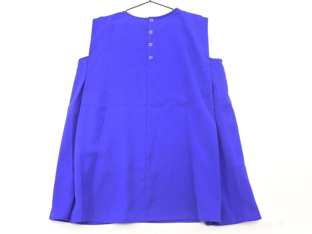 NATURAL BEAUTY BASIC ナチュラルビューティーベーシック ノースリーブ ブラウス シャツ sizeS/青 ■◆ ☆ fea2 レディース