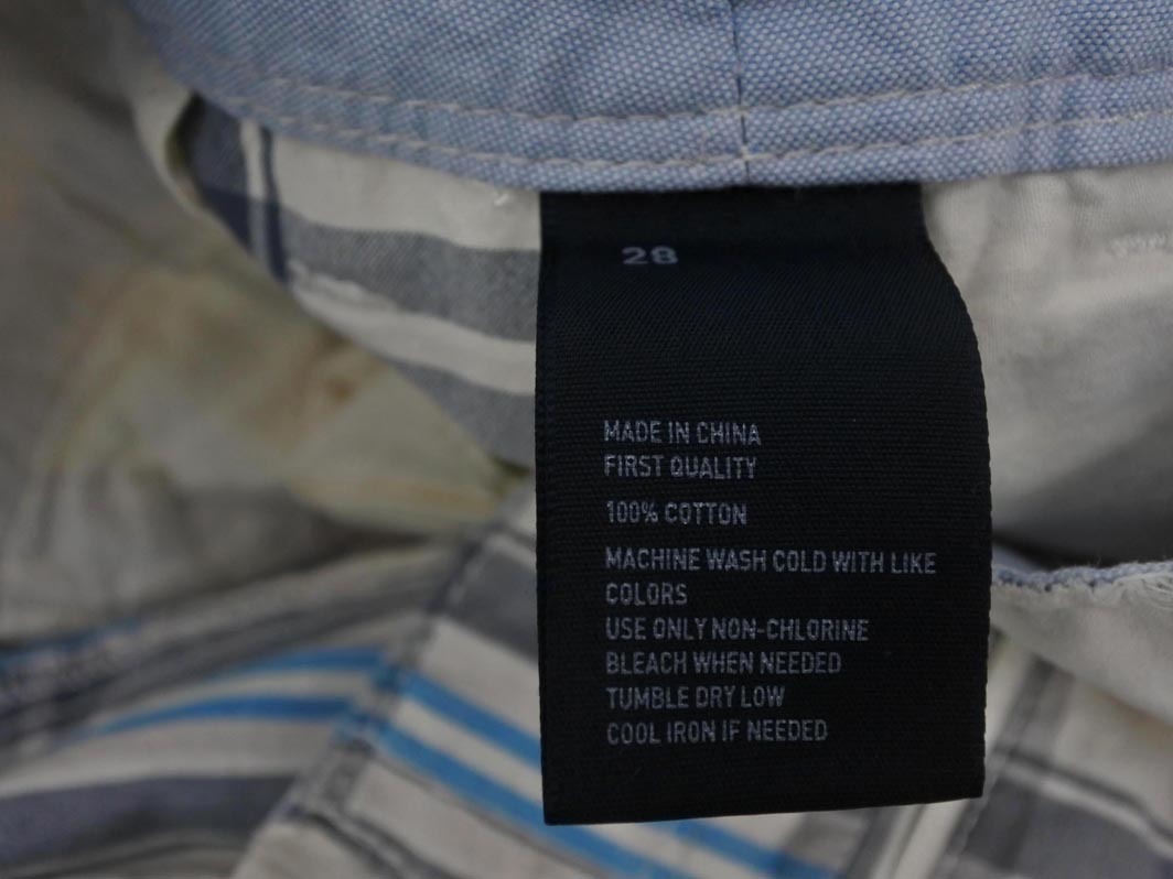 AMERICAN EAGLE アメリカンイーグル チェック ハーフ パンツ size28/白ｘグレー ■◆ ☆ fea2 メンズ