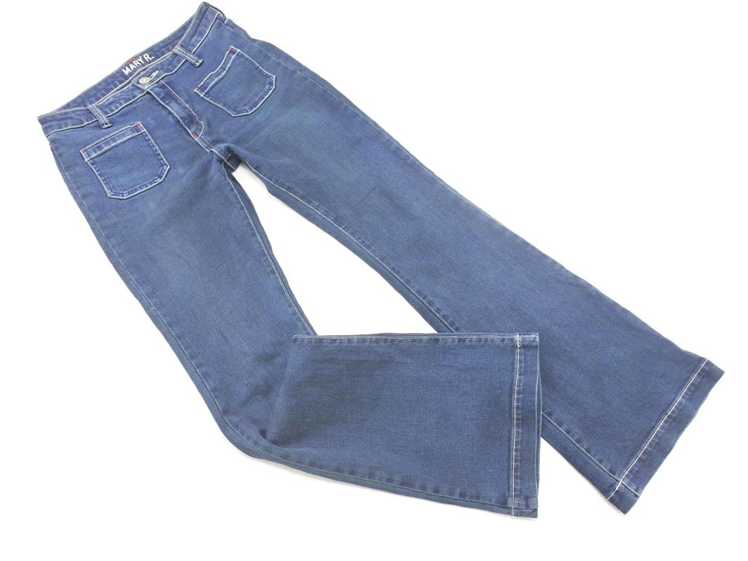 RODEO CROWNS ロデオクラウンズ MARY R フレア デニムパンツ sizeM/青 ■■ ☆ fea2 レディース