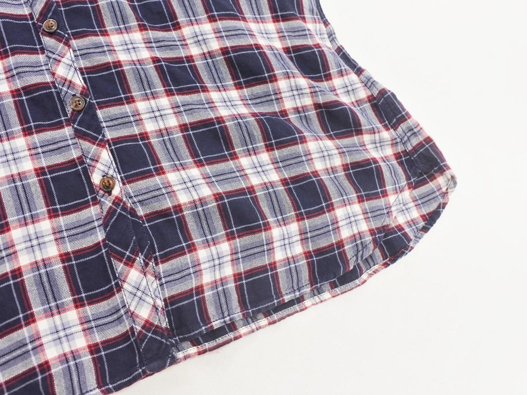 earth music&ecology アースミュージック&エコロジー チェック シャツ ワンピース sizeM/紺 ■◇ ☆ fea7 レディース_画像2